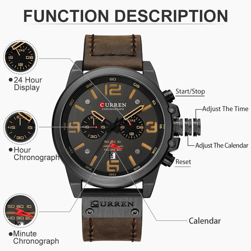 CURREN Mens Watch LUXURY