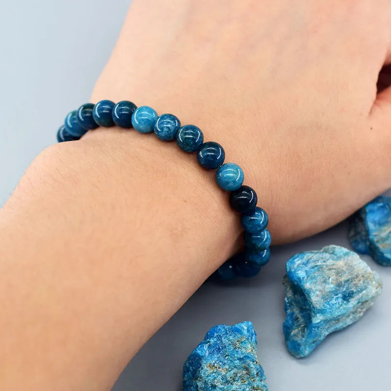 Original Reiki Blue Apatite Beads Bracelets