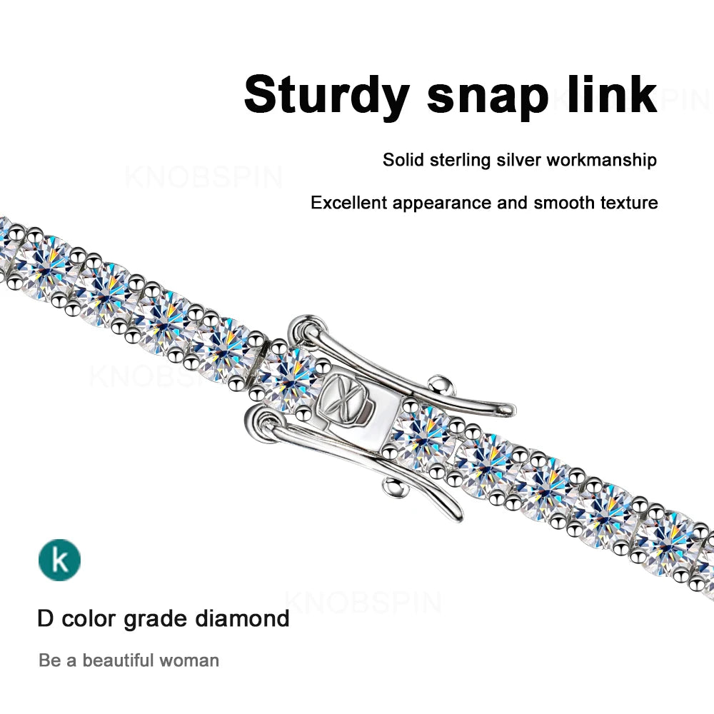 Knobspin 3mm 4mm Moissanite Tennis