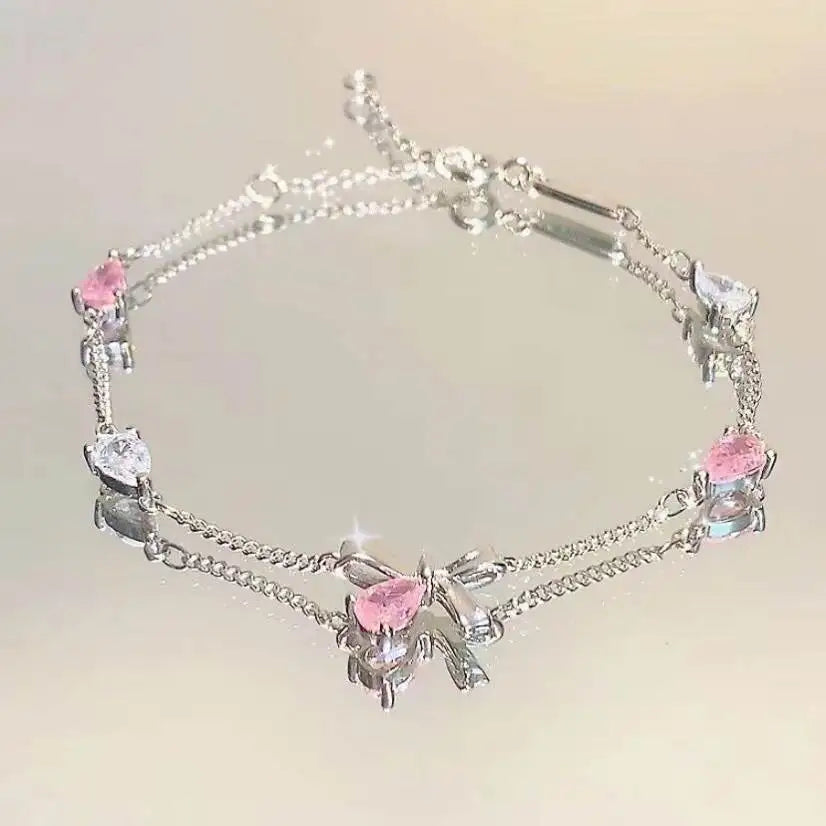 Elegant Crystal Flowers Bracelet For Women